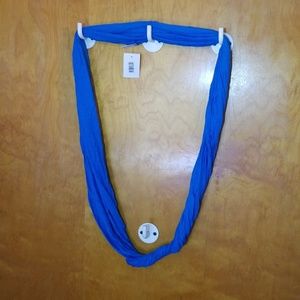 Blue infinity scarf with twist